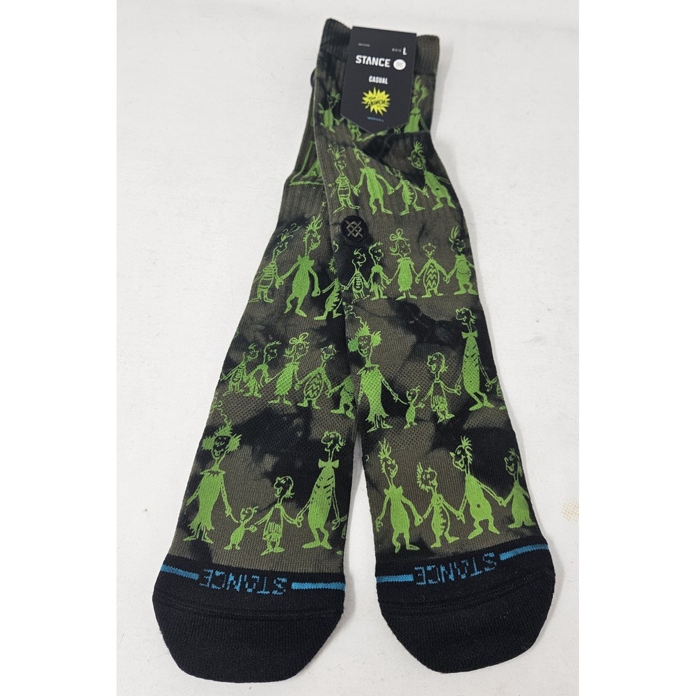 Stance‎ Casual Grinch - Down in Whoville Crew Socks, Men's Sz LG, 1 Pair, NEW!